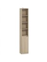 HOMCOM Bookcase Adjustable Shelf Bookshelf Anti-Tip Hardware 6-Tier Storage Cabinet Oak Wood Effect