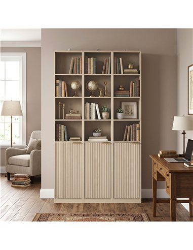 HOMCOM Bookcase Adjustable Shelf Bookshelf Anti-Tip Hardware 6-Tier Storage Cabinet Oak Wood Effect