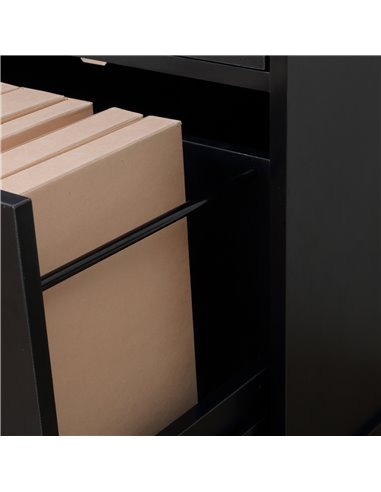 Vinsetto Filing Cabinet with Wheels, Mobile Printer Stand with Open Shelves and Drawers for A4 Size Documents, Black