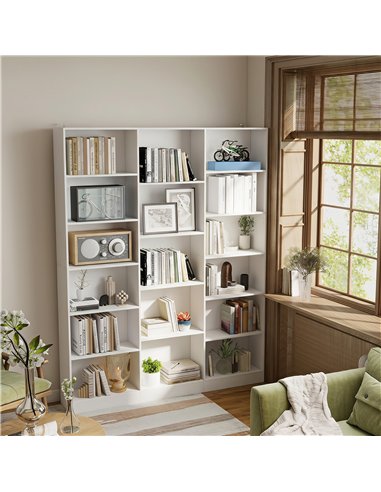 HOMCOM Bookcase with Open Storage, 6-Tier Bookshelf with Anti-Tipping Hardware, White