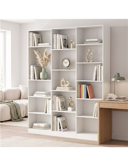 HOMCOM Bookcase with Open Storage, 6-Tier Bookshelf with Anti-Tipping Hardware, White - pic 206342 | FastDaddyshop
