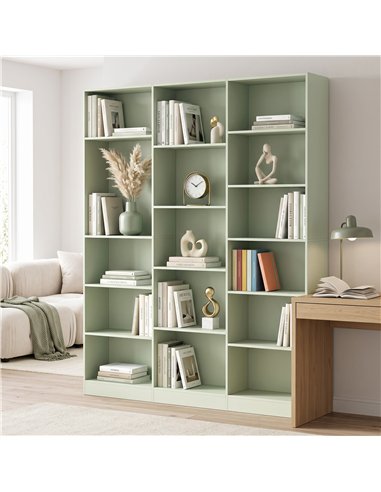 HOMCOM Bookcase with Open Storage, 6-Tier Bookshelf with Anti-Tipping Hardware, Light Green