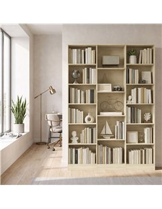 HOMCOM Bookcase with Open Storage, 6-Tier Bookshelf with Anti-Tipping Hardware, Oak 2