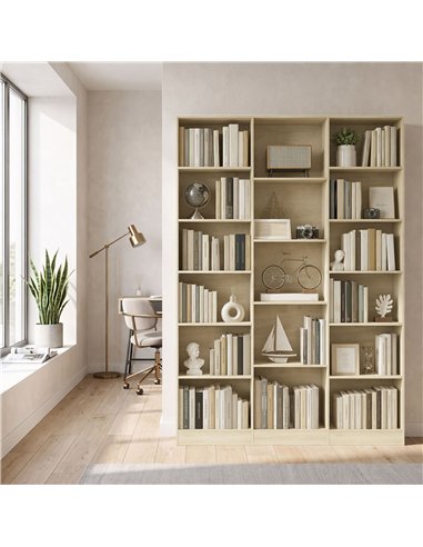 HOMCOM Bookcase with Open Storage, 6-Tier Bookshelf with Anti-Tipping Hardware, Oak