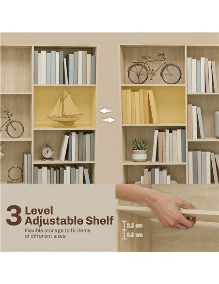 HOMCOM Bookcase with Open Storage, 6-Tier Bookshelf with Anti-Tipping Hardware, Oak - pic 206383 | FastDaddyshop