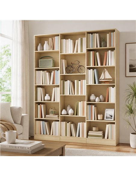 HOMCOM Bookcase with Open Storage, 6-Tier Bookshelf with Anti-Tipping Hardware, Oak - pic 206386 | FastDaddyshop