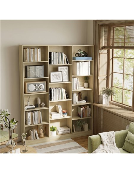 HOMCOM Bookcase with Open Storage, 6-Tier Bookshelf with Anti-Tipping Hardware, Oak - pic 206387 | FastDaddyshop