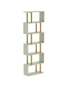 HOMCOM S-Shaped Bookshelf, 6-Tier Bookcase, Freestanding Storage Shelves with Anti-Tip Strap for Living Room, Light Green