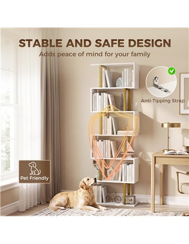 HOMCOM standing units free bookshelves industrial case bedroom