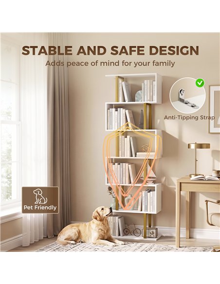 HOMCOM standing units free bookshelves industrial case bedroom - pic 206402 | FastDaddyshop