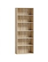 HOMCOM Six Shelf Bookcase - Oak