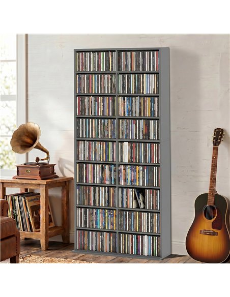 HOMCOM 640 CD Storage Tower - Grey - pic 206434 | FastDaddyshop