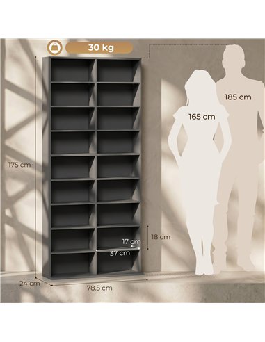 HOMCOM 640 CD Storage Tower - Grey
