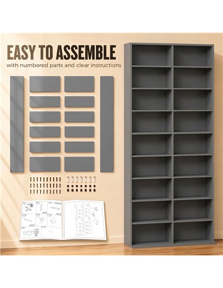 HOMCOM 640 CD Storage Tower - Grey - pic 206439 | FastDaddyshop