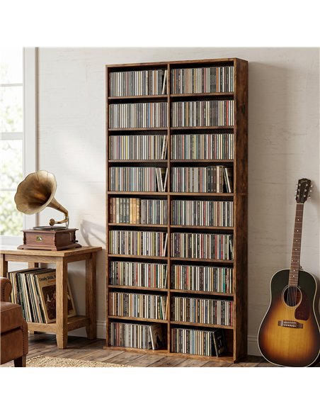 HOMCOM 640 CD Storage Tower - Rustic Brown - pic 206452 | FastDaddyshop