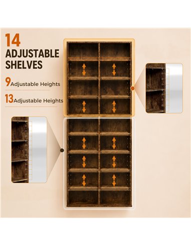 HOMCOM 640 CD Storage Tower - Rustic Brown