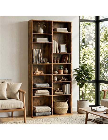 HOMCOM 640 CD Storage Tower - Rustic Brown - pic 206458 | FastDaddyshop