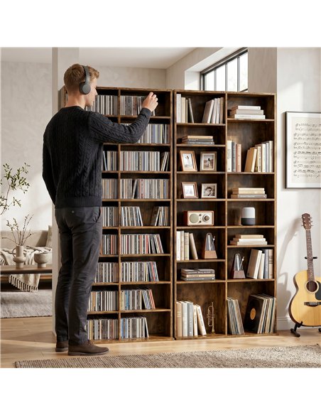 HOMCOM 640 CD Storage Tower - Rustic Brown - pic 206459 | FastDaddyshop