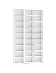 HOMCOM 835 CD/500 DVD Storage Unit, Blu-ray Media Storage Shelf with 27 Compartments and 21 Adjustable Shelves, White
