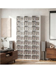 HOMCOM 835 CD/500 DVD Storage Unit, Blu-ray Media Storage Shelf with 27 Compartments and 21 Adjustable Shelves, White 2