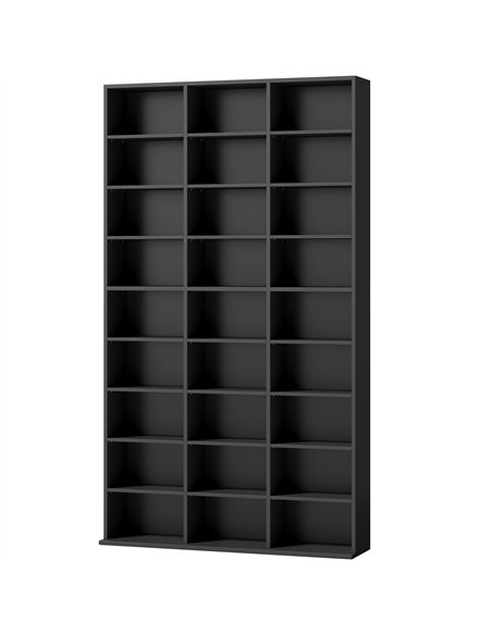 HOMCOM 835 CD/500 DVD Storage Unit, Blu-ray Media Storage Shelf with 27 Compartments and 21 Adjustable Shelves, Black - pic 206478 | FastDaddyshop