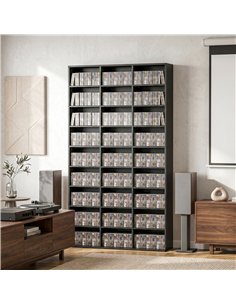 HOMCOM 835 CD/500 DVD Storage Unit, Blu-ray Media Storage Shelf with 27 Compartments and 21 Adjustable Shelves, Black 2