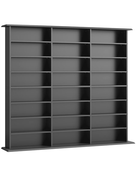 HOMCOM 1032 CD/594 DVD Storage Unit, Blu-ray Media Storage Shelf with 24 Compartments and 18 Adjustable Shelves, Black - pic 206487 | FastDaddyshop