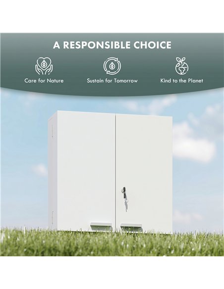 HOMCOM Wall Mount Medicine Cabinet with Key Lock, 3 Tier First Aid Cabinet with 2 Doors and 11 Storage Compartments, White - pic 206501 | FastDaddyshop