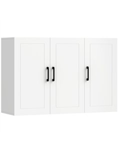 HOMCOM Bathroom Wall Cabinet, Wall Mounted Bathroom Cabinet, Over the Toilet Space Saver with Adjustable Shelves, White
