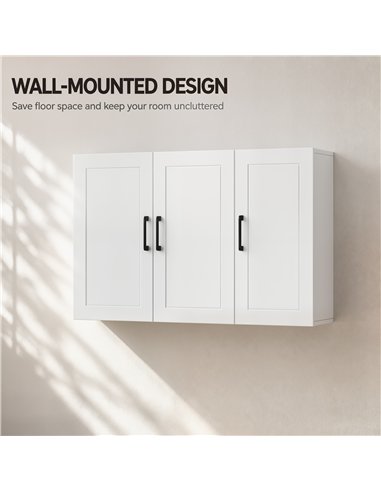 HOMCOM Bathroom Wall Cabinet, Wall Mounted Bathroom Cabinet, Over the Toilet Space Saver with Adjustable Shelves, White