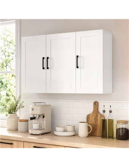 HOMCOM Bathroom Wall Cabinet, Wall Mounted Bathroom Cabinet, Over the Toilet Space Saver with Adjustable Shelves, White - pic 206548 | FastDaddyshop