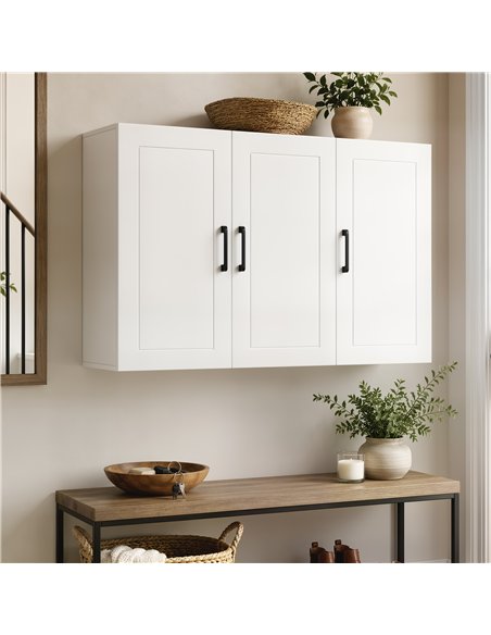 HOMCOM Bathroom Wall Cabinet, Wall Mounted Bathroom Cabinet, Over the Toilet Space Saver with Adjustable Shelves, White - pic 206549 | FastDaddyshop
