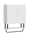 HOMCOM Bathroom Wall Cabinet Modern Space Saver Wall Mounted Cabinet Doors Storage White