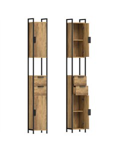 HOMCOM Freestanding Bathroom Cabinet, Tall Bathroom Storage Cabinet with Drawers and Shelves, Linen Storage, Brown