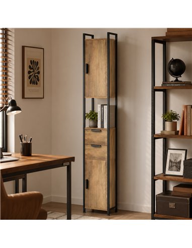 HOMCOM Freestanding Bathroom Cabinet, Tall Bathroom Storage Cabinet with Drawers and Shelves, Linen Storage, Brown