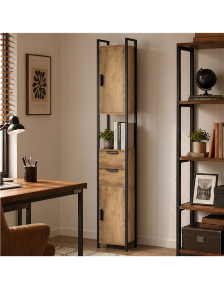 HOMCOM Freestanding Bathroom Cabinet, Tall Bathroom Storage Cabinet with Drawers and Shelves, Linen Storage, Brown - pic 206602 | FastDaddyshop