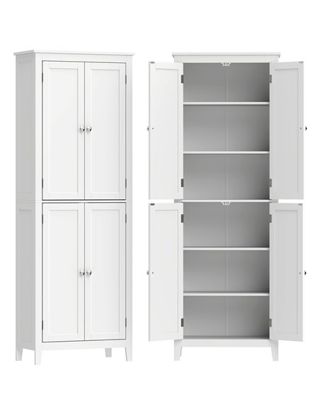 HOMCOM 170 cm Tall Bathroom Storage Cabinet, Freestanding Narrow Bathroom Cabinet with Adjustable Shelves for Laundry Room - pic 206613 | FastDaddyshop