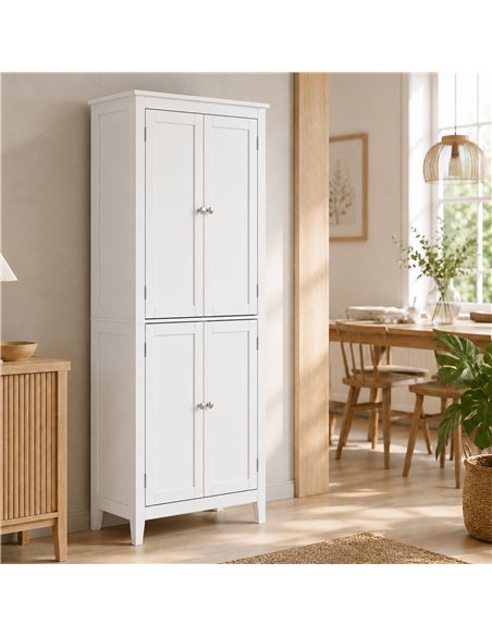 HOMCOM 170 cm Tall Bathroom Storage Cabinet, Freestanding Narrow Bathroom Cabinet with Adjustable Shelves for Laundry Room - pic 206620 | FastDaddyshop