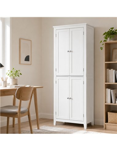 HOMCOM 170 cm Tall Bathroom Storage Cabinet, Freestanding Narrow Bathroom Cabinet with Adjustable Shelves for Laundry Room