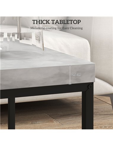 HOMCOM Coffee Table Set of 2, Nest of Tables with 3.5cm Thick Tabletop, Grey