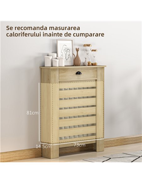 HOMCOM 95.5H x 78Wcm Radiator Cover, with Drawer - Oak - pic 206673 | FastDaddyshop