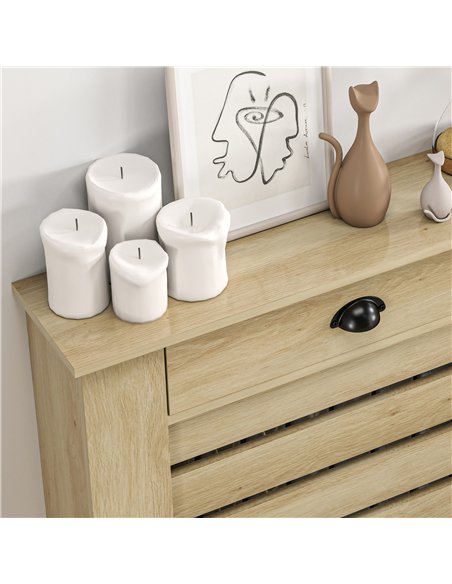 HOMCOM 95.5H x 78Wcm Radiator Cover, with Drawer - Oak - pic 206675 | FastDaddyshop
