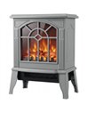 HOMCOM Freestanding Electric Fireplace, Electric Log Burner w/ LED Flame Effect, Overheating Safety System, 1000W/2000W, Grey