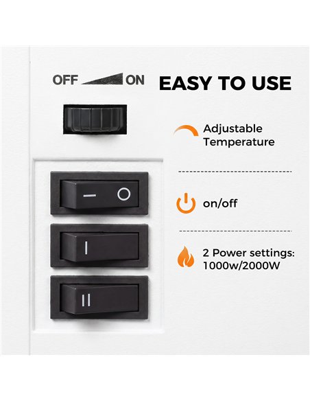 HOMCOM Freestanding Portable Fireplace, Electric Fireplace Stove Heater with 3D Flame Effect and Adjustable Thermostat, White - pic 206725 | FastDaddyshop