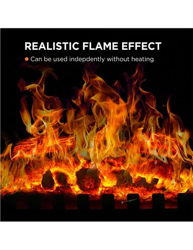 HOMCOM Freestanding Electric Fireplace, Electric Log Burner w/ LED Flame Effect, Overheating Safety System, 1000W/2000W, White