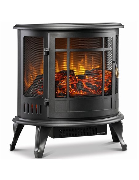 HOMCOM Electric Fireplace Stove, Freestanding Electric Fire Heater with Realistic LED Flame, 2000W, Black - pic 206784 | FastDaddyshop
