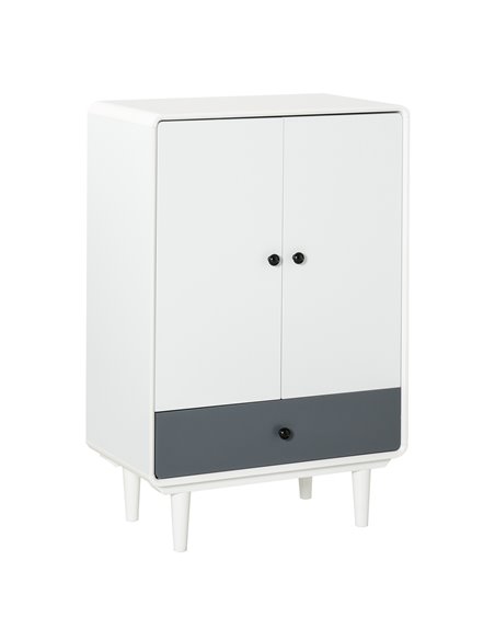 HOMCOM Modern Cabinet, Storage Organizer with Doors and Drawer, White and Grey - pic 20680 | FastDaddyshop