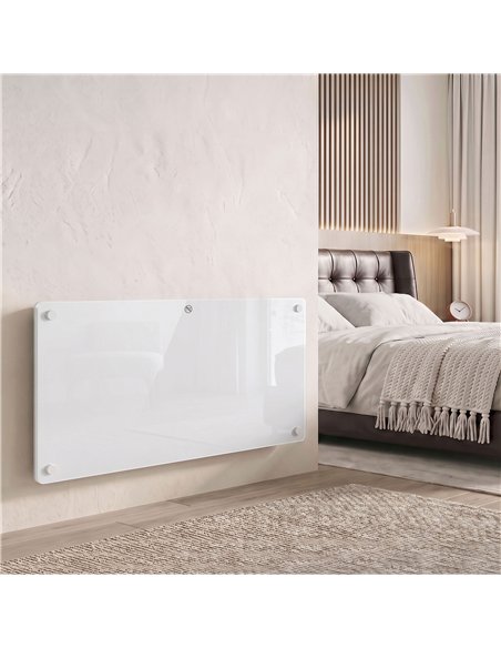 HOMCOM Smart Panel Heater Wall Mounted Freestanding, Electric Heater with Weekly Timer, Open Window & Anti-Frost, 2000W, White - pic 206830 | FastDaddyshop