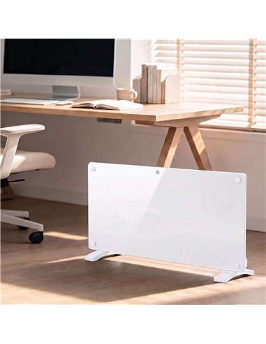 HOMCOM Smart Panel Heater Wall Mounted Freestanding, Electric Heater with Weekly Timer, Open Window & Anti-Frost, 2000W, White