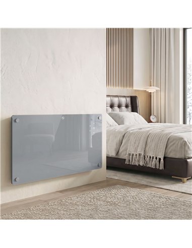 HOMCOM 1500W Smart Panel Heater Wall Mounted & Freestanding, Electric Heater with Weekly Timer, Open Window & Anti-Frost, Grey